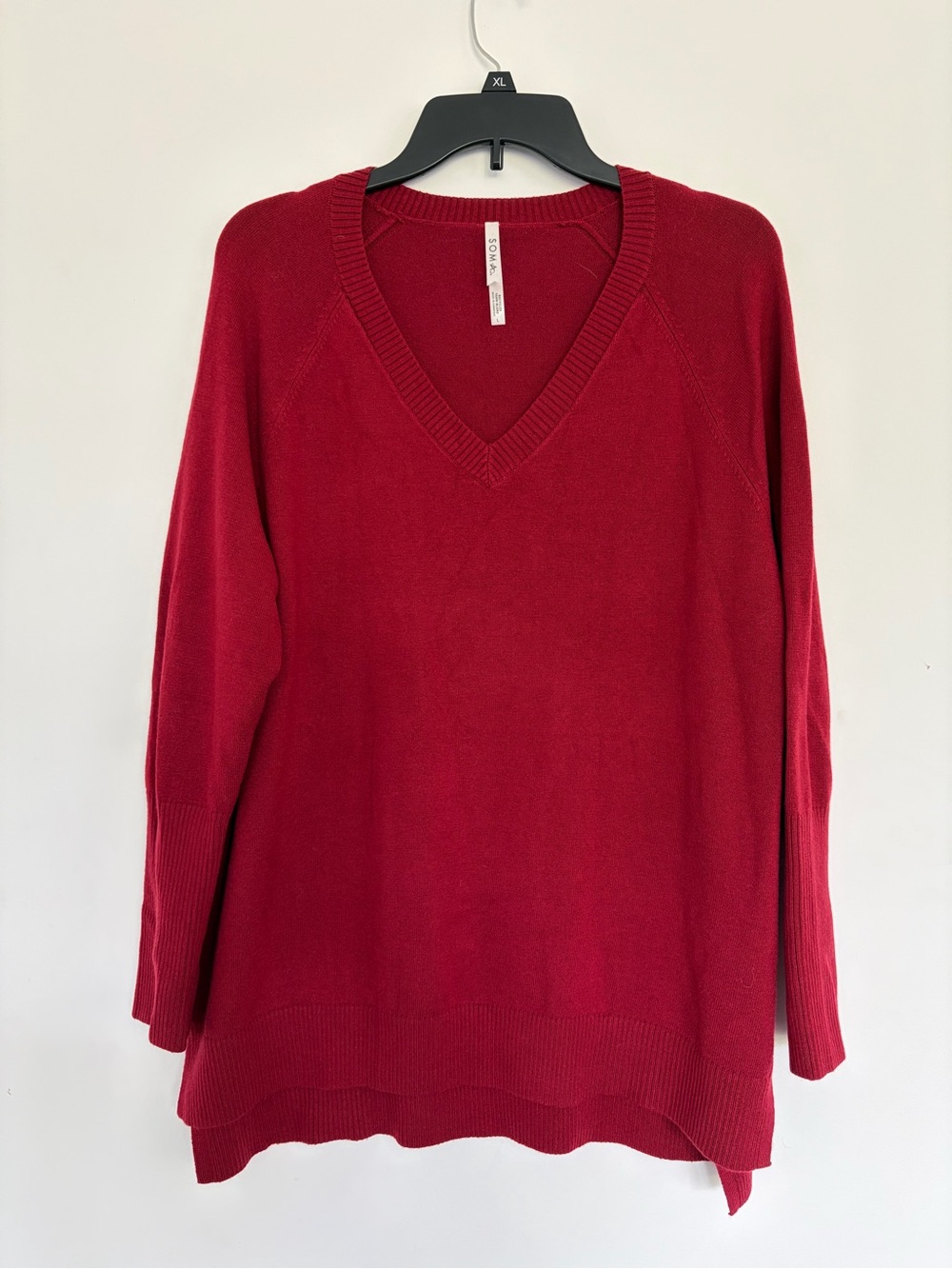 Soma Red V-Neck Women's Sweater